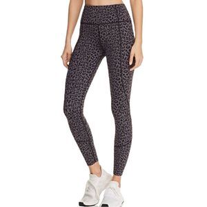 Varley Bedford Leopard Print Leggings High Waist Black Gray Size Small